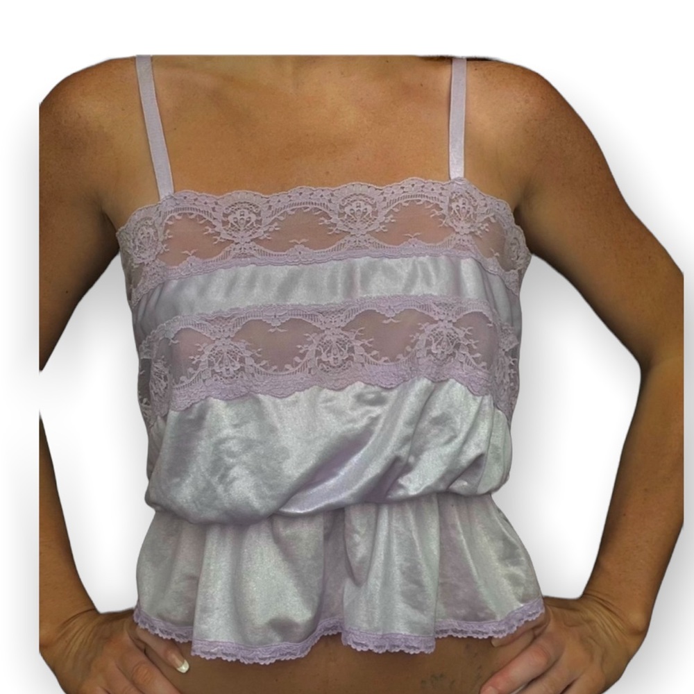 Purple lace crop top